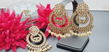 Boutique Style New High Quality Indian Designer Reverse Kundan Tikka Earrings Set