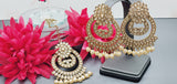 Boutique Style New High Quality Indian Designer Reverse Kundan Tikka Earrings Set