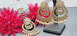 Boutique Style New High Quality Indian Designer Reverse Kundan Tikka Earrings Set