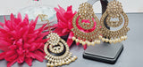 Boutique Style New High Quality Indian Designer Reverse Kundan Tikka Earrings Set