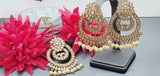Boutique Style New High Quality Indian Designer Reverse Kundan Tikka Earrings Set