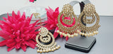 Boutique Style New High Quality Indian Designer Reverse Kundan Tikka Earrings Set