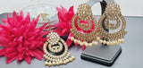 Boutique Style New High Quality Indian Designer Reverse Kundan Tikka Earrings Set