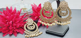 Boutique Style New High Quality Indian Designer Reverse Kundan Tikka Earrings Set