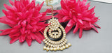Boutique Style New High Quality Indian Designer Reverse Kundan Tikka Earrings Set
