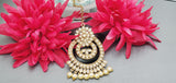 Boutique Style New High Quality Indian Designer Reverse Kundan Tikka Earrings Set