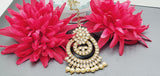 Boutique Style New High Quality Indian Designer Reverse Kundan Tikka Earrings Set