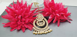 Boutique Style New High Quality Indian Designer Reverse Kundan Tikka Earrings Set