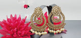 Boutique Style New High Quality Indian Designer Reverse Kundan Tikka Earrings Set