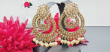 Boutique Style New High Quality Indian Designer Reverse Kundan Tikka Earrings Set