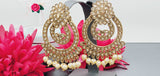 Boutique Style New High Quality Indian Designer Reverse Kundan Tikka Earrings Set