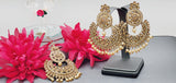 A Very Graceful High Quality Latest Stylish Indian Reverse Kundan Tikka Earrings Set