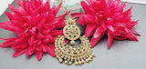 A Very Graceful High Quality Latest Stylish Indian Reverse Kundan Tikka Earrings Set