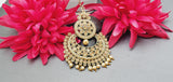 A Very Graceful High Quality Latest Stylish Indian Reverse Kundan Tikka Earrings Set