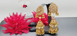 Totally Unique & Elegant High Quality Designer Collection In Indian Reverse Kundan Earrings Set