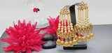 Gorgeous High Quality Latest Collection In Indian Reverse Kundan Pearl's Big Earrings Set