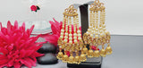 Gorgeous High Quality Latest Collection In Indian Reverse Kundan Pearl's Big Earrings Set