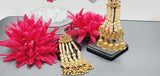 Gorgeous High Quality Latest Collection In Indian Reverse Kundan Pearl's Big Earrings Set