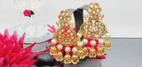 Boutique Style New High Quality Designer Collection In Indian Reverse Kundan Drop Big Earrings Set