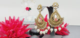 Latest Stylish Collection In Indian Reverse Kundan Earrings Set