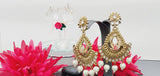 Latest Stylish Collection In Indian Reverse Kundan Earrings Set