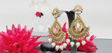 Latest Stylish Collection In Indian Reverse Kundan Earrings Set