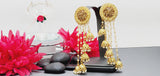 Extremely Elegant High Quality Studded Drop Kundan Indian Big Earrings Set