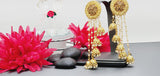 Extremely Elegant High Quality Studded Drop Kundan Indian Big Earrings Set
