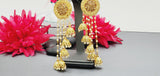 Extremely Elegant High Quality Studded Drop Kundan Indian Big Earrings Set