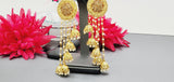 Extremely Elegant High Quality Studded Drop Kundan Indian Big Earrings Set