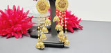 Extremely Elegant High Quality Studded Drop Kundan Indian Big Earrings Set