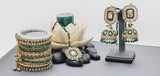 Modish High Quality Latest Artistic Design In Indian Kundan Jhumka Tikka Earrings Set