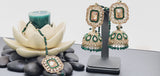 Modish High Quality Latest Artistic Design In Indian Kundan Jhumka Tikka Earrings Set