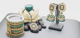 Modish High Quality Latest Artistic Design In Indian Kundan Jhumka Tikka Earrings Set