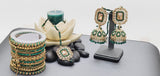 Modish High Quality Latest Artistic Design In Indian Kundan Jhumka Tikka Earrings Set