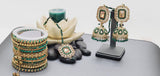 Modish High Quality Latest Artistic Design In Indian Kundan Jhumka Tikka Earrings Set