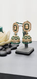 Modish High Quality Latest Artistic Design In Indian Kundan Jhumka Tikka Earrings Set