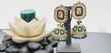 Modish High Quality Latest Artistic Design In Indian Kundan Jhumka Tikka Earrings Set