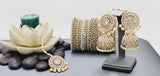 Extremely Incredible High Quality Latest Artistic Design Indian Kundan Jhumka Tikka Earrings Set
