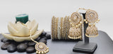 Extremely Incredible High Quality Latest Artistic Design Indian Kundan Jhumka Tikka Earrings Set