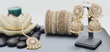 Extremely Incredible High Quality Latest Artistic Design Indian Kundan Jhumka Tikka Earrings Set