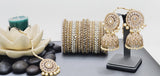 Extremely Incredible High Quality Latest Artistic Design Indian Kundan Jhumka Tikka Earrings Set
