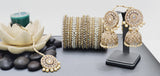 Extremely Incredible High Quality Latest Artistic Design Indian Kundan Jhumka Tikka Earrings Set