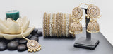 Extremely Incredible High Quality Latest Artistic Design Indian Kundan Jhumka Tikka Earrings Set