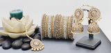 Extremely Incredible High Quality Latest Artistic Design Indian Kundan Jhumka Tikka Earrings Set
