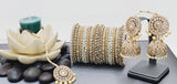 Extremely Incredible High Quality Latest Artistic Design Indian Kundan Jhumka Tikka Earrings Set