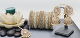 Extremely Incredible High Quality Latest Artistic Design Indian Kundan Jhumka Tikka Earrings Set