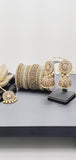 Extremely Incredible High Quality Latest Artistic Design Indian Kundan Jhumka Tikka Earrings Set