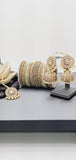 Extremely Incredible High Quality Latest Artistic Design Indian Kundan Jhumka Tikka Earrings Set