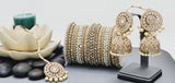 Extremely Incredible High Quality Latest Artistic Design Indian Kundan Jhumka Tikka Earrings Set